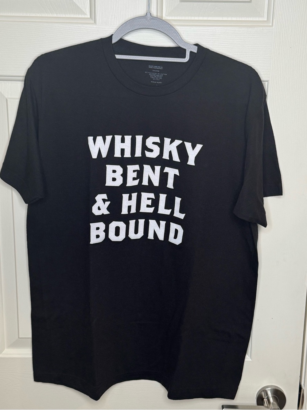 Vintage George Dickel Whisky Bent & Hell Bound Graphic Tee - Black L